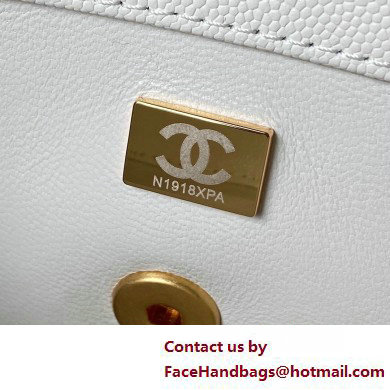 Chanel Grained Calfskin  &  Gold-Tone Metal Small Flap Bag with Top Handle AS4008 White 2025